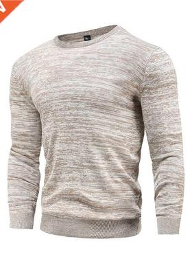 2021 New Cotton Pullover O-neck Men's Sweater Fashion Solid