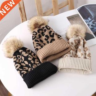 Leopard Knitted Hats For Men Women Autumn Winter Beanie Hats