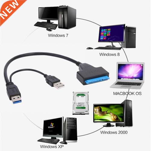 SATA to Dual USB 3.0 High Speed Adapter Cable Reader for Ext