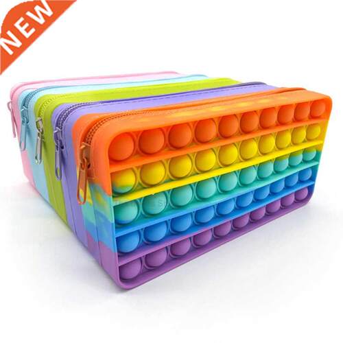 Large Popits Pencil Case Simples Sensory Silicone Bubble Sta
