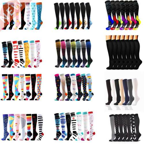 AM /5/7 Pairs Bulk Sale Compression Socks Varicose Veins So