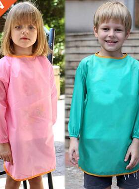 Cartoon Kitchen Apron Pure Color Kids Apron BBQ Bib Apron fo