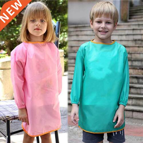 Cartoon Kitchen Apron Pure Color Kids Apron BBQ Bib Apron fo