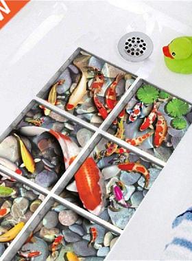 6 Buah/Set Stiker Bak Mandi 3D Anti Selip Tahan Air Perekat