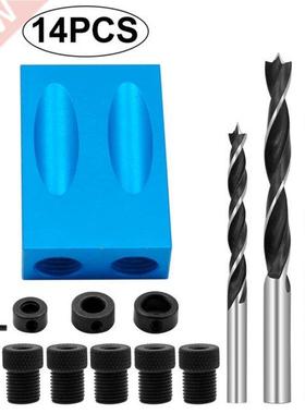 Woodworking Oblique Hole Jig Kit, 15 Degree Angle Drill Guid