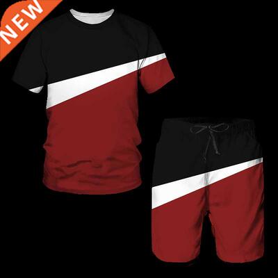 3D Printed Casual Fashion 2 Piece Tracksuit 2022 Summer Plus