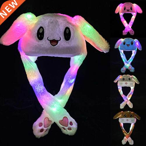 Lovely Luminous/no Light Plush Rabbit Hat Funny Play Toy Up