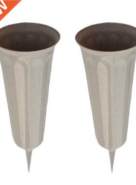 2 Pack Plastic In-Ground Cemetery Grave Site Vase with