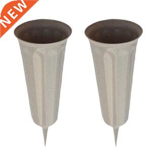 2 Pack Plastic In-Ground Cemetery Grave Site Vase with