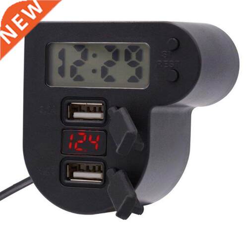 Waterproof 12V 24V Motorcycle Dual USB Charger With Time Clo