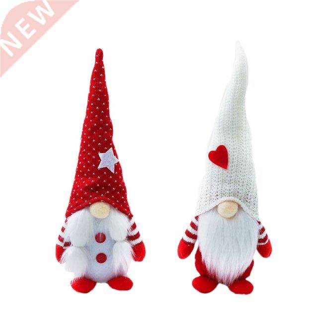 2 Pcs Valentines Day Gnome Plush Decorations Handmade Elf Pl
