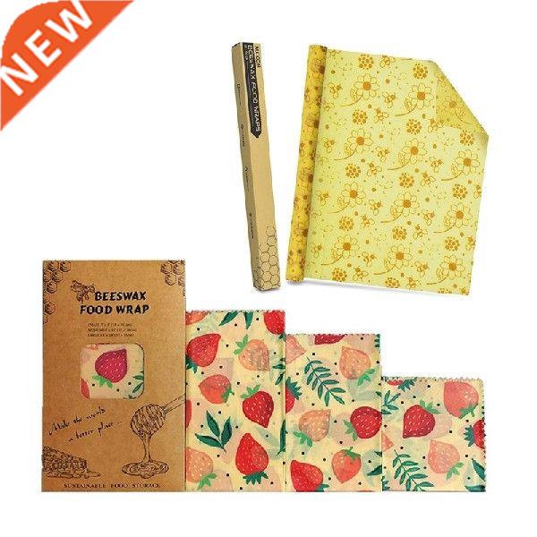 4 Pcs Beeswax Food Wrap Roll Reusable Wrap Alternative Food