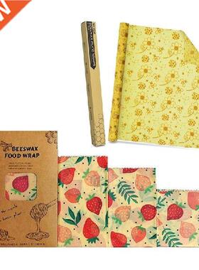 4 Pcs Beeswax Food Wrap Roll Reusable Wrap Alternative Food