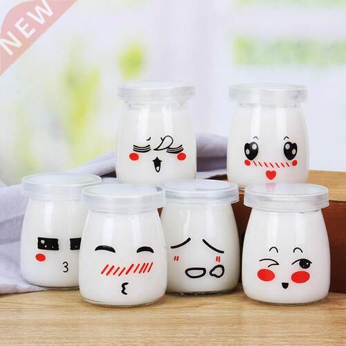 Pudding bottle glass mousse cup with lid yoghurt bottle cara