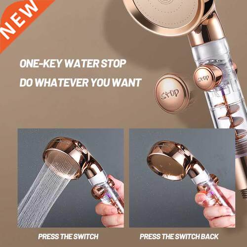 Zhangji New 3-Function Shower Head with one Key Stop Magic W