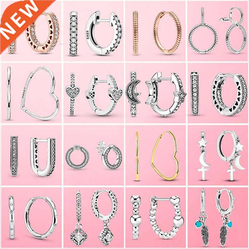 2022 New Korean Silver Earring 925 Silver Circle Stud Earrin
