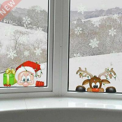 Cute Christmas Glass Sticker Lovely Wide Application
