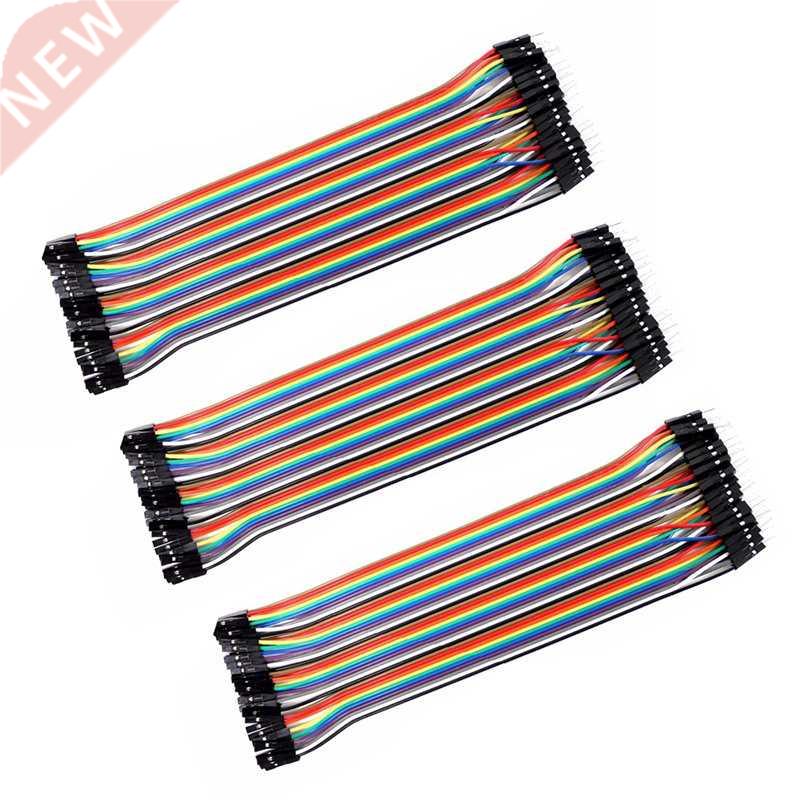 3 40pc Dupont Wire Jumper Cable 1P-1P 2.54mm Male to Female
