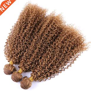 Golden color afro kinky curly synthetic hair extension 100g/