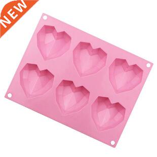 6 Holes Heart Shaped 3D Silicon Chocolate Jelly Candy Cake