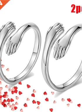 2022 Valentine's Day Gift Love Hug Open Ring Retro Simple Ri