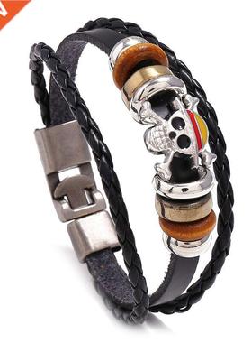 Newly Classic Japan Anime One Piece Charm Bracelet Wooden Be