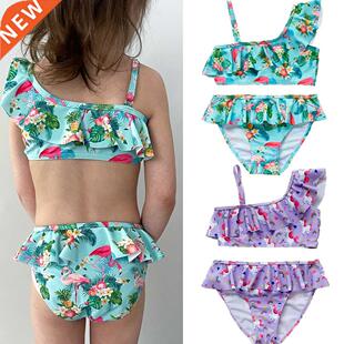 3-16Years Girls Swimwear Two-pieces New 2021 Print Swimwear