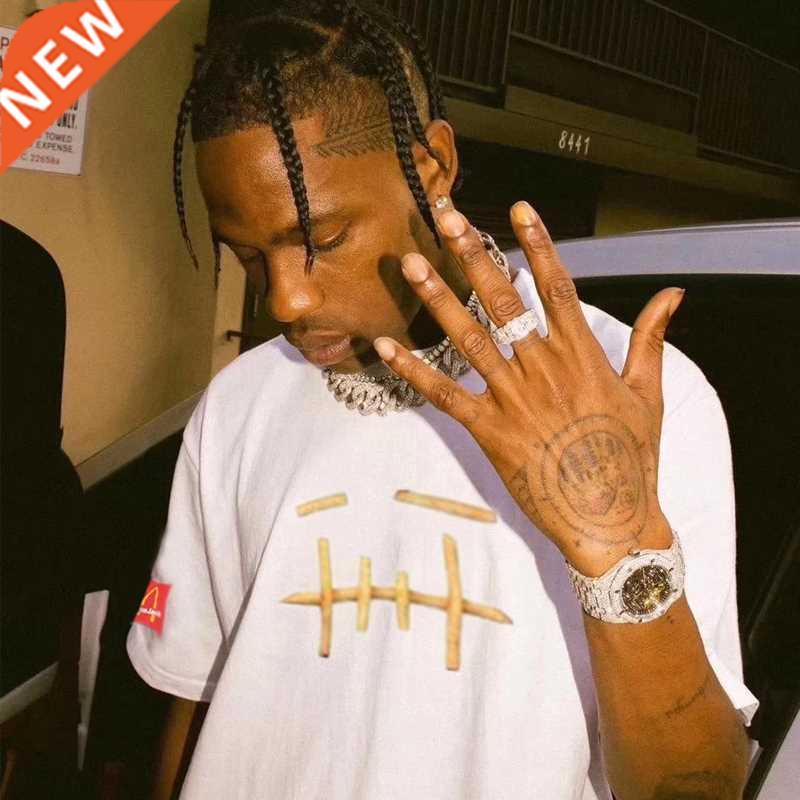 Summer Travis Scott Cactus Jack T-Shirt Men Women Chips Funn