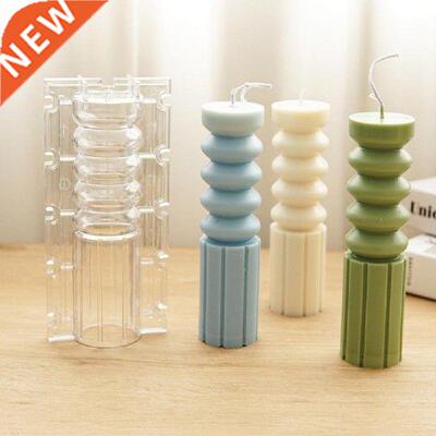 Geometric Stripe Cylindrical Candle Plastic Mold