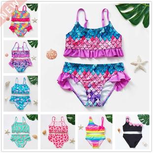 2~16Year Girls Swimsuit Kids Swimwear Cute print Kids Bikini