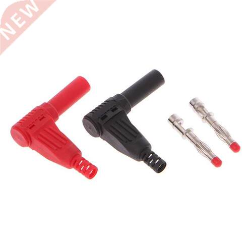10 Pcs Red Black 4mm Male Angle Wire Type Insulation  Ban