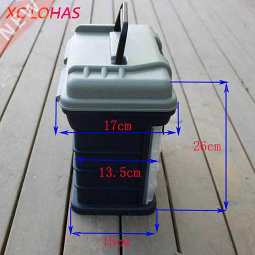 27*17*26cm 5 Layer PP+ABS Big Fishing Tackle Box High Qualit