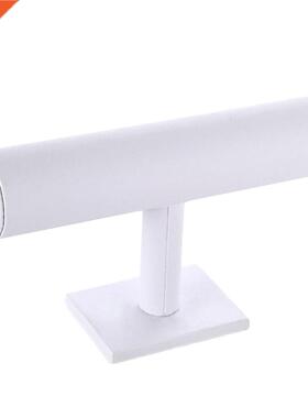 Velvet & Leather T-Bar Jewelry Rack Bracelet Watch Neckl