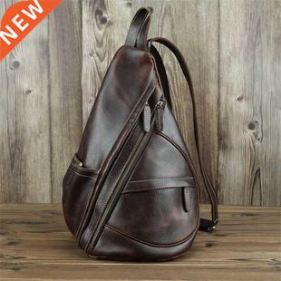Handmade Chest Bag Unise Crossbody Leather Genuine Sling
