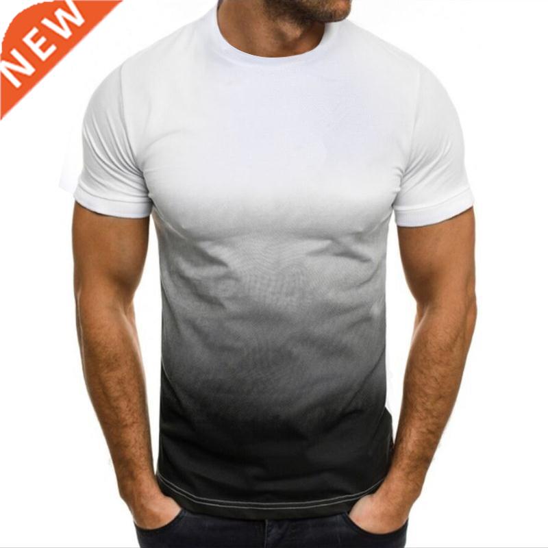 2021 summer new product 3d solid color gradient T-shirt with