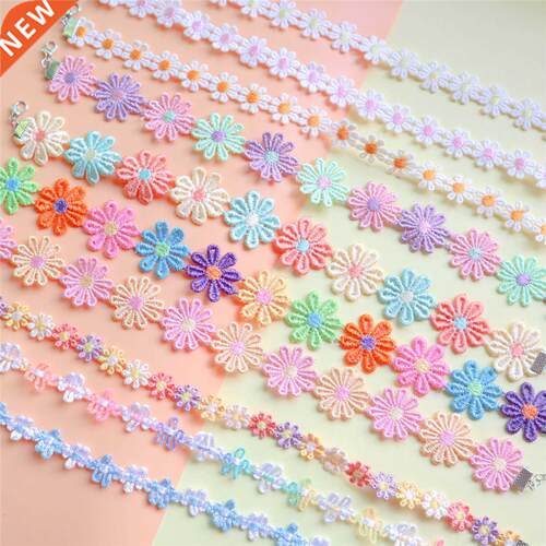 Korean ndy Choker Necklace For Women Boho Daisy Flower Fabri