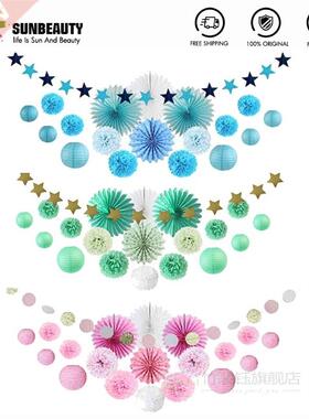 20pcs Baby Shower Decorations Hanging Br PomPom Flower L