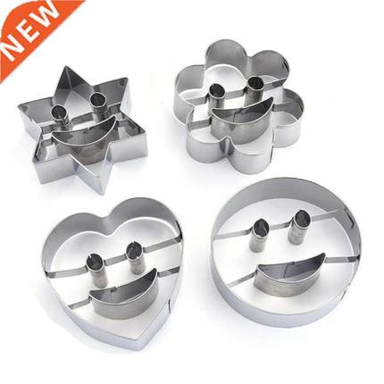 4 Pcs Smiley Shape of Smiley Theme Food-Grade Stainless