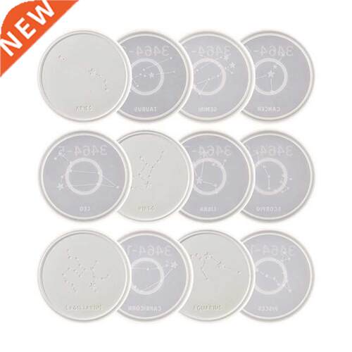 H4GD 12 Constellation Coaster Molds 12Pcs Silicone Epoxy