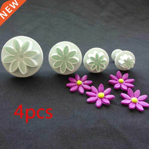 4Pcs Plum Flower Plunger Fondant Mold Cutter Cake Cookie Dec
