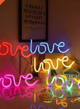 LED LOVE Neon Lights USB/Battery Operated Wall Hanging Neon