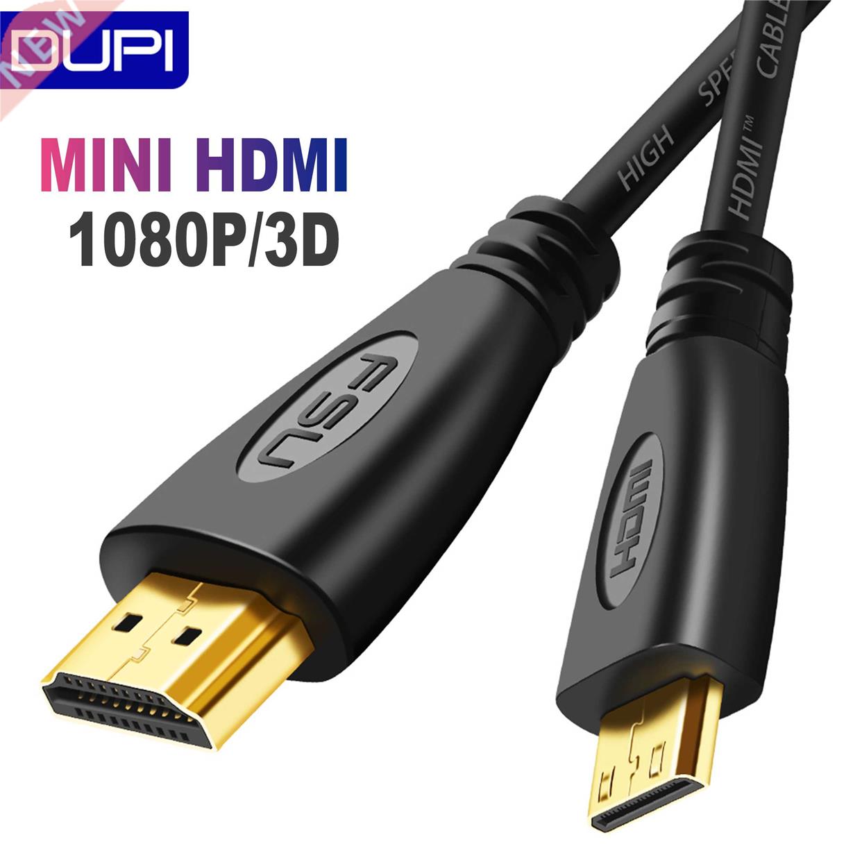 Gold Plated MINI HDMI TO HDMI Cable Plug 1080p 3D Male Male