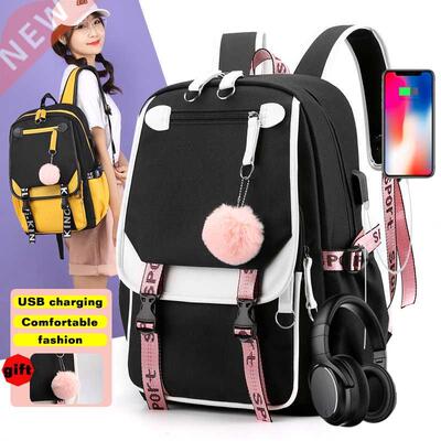 BPZMD Women girls School Backpacks Anti Theft USB Charge Bac