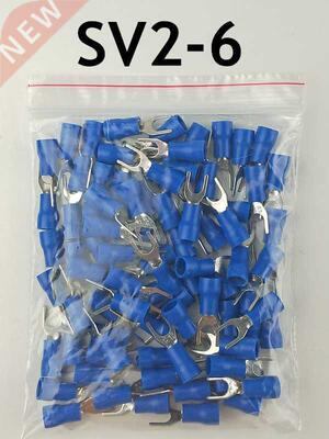 100PCS/Pack SV2-6 Blue Furcate Insulated Wiring Terminals Ca