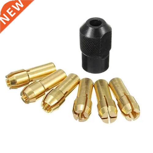6pcs Brass Drill Chucks 1.0/1.6/2.0/2.4/3.0/3.2mm with 8x0.7