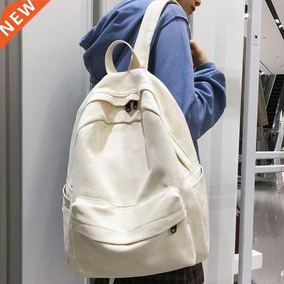 School Female White Backpack Kawaii Women Cotton School Bag