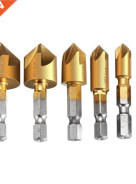 6 x 5 Flute 90degree 1/4inch Hex HSS Countersink Drill Bit S
