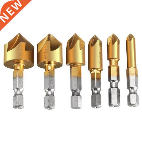 6 x 5 Flute 90degree 1/4inch Hex HSS Countersink Drill Bit S