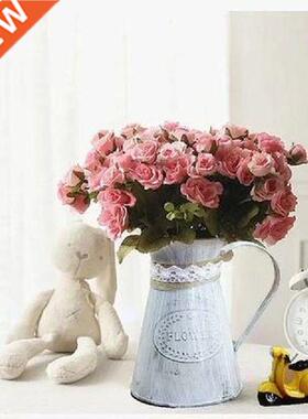 Vintage Tin Bucket Fashion Iron Flower Vase Retro Metal