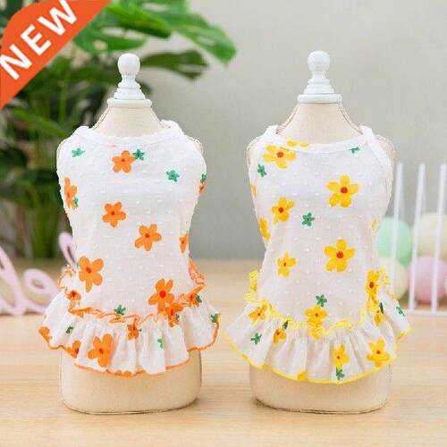 Dog Summer Flower Suspender Skirt Pet Skirt For Dogs Cats